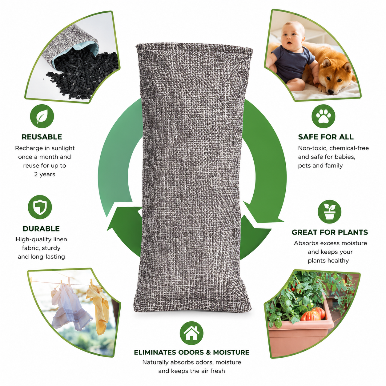 Pure Air Bamboo Charcoal Bags